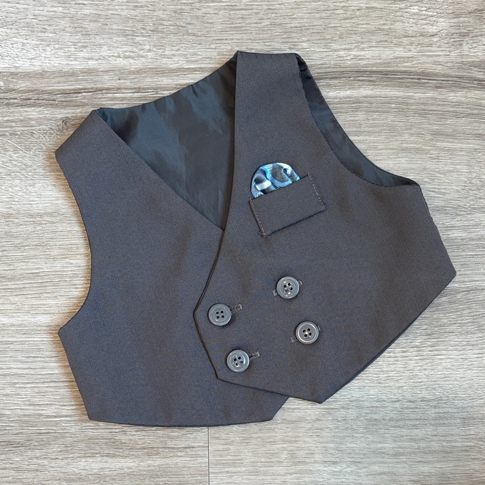 Baby boys suit and tie vest